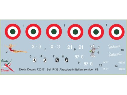 EXOTIC DECALS 1/72 Italian Cobras #2 Bell P-39 in Regia Aeronautica - Part 2