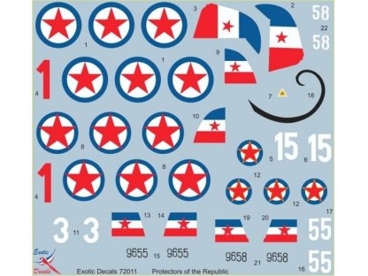 EXOTIC DECALS 1/72 Protectors of the Republic ME 109G in Yugoslav Service