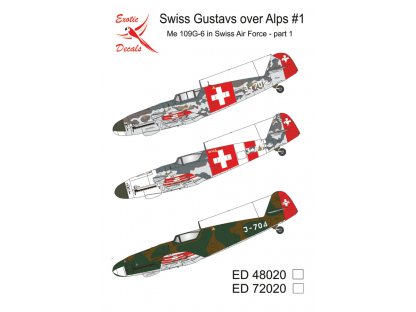 EXOTIC DECALS 1/72 Swiss Gustavs over Alps #1 Me 109G-6 in Swiss Air Force - Part 1