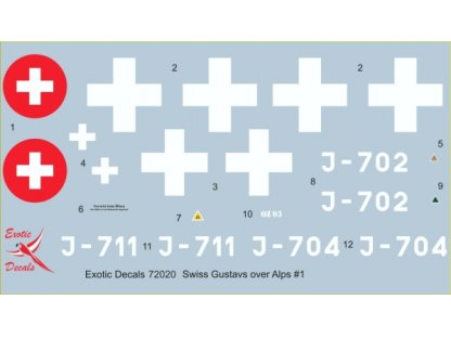 EXOTIC DECALS 1/72 Swiss Gustavs over Alps #1 Me 109G-6 in Swiss Air Force - Part 1