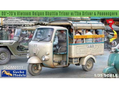 GECKO 35GM0111 1/35 60'-70's Saigon Shuttle Motor-Tricycle w/ The Driver & Passengers