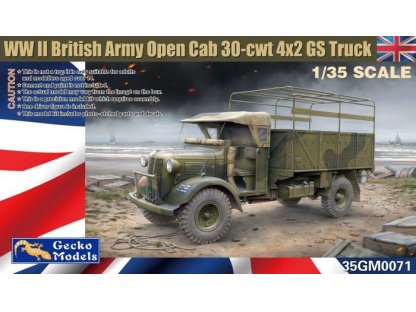 GECKO MODEL 1/35 WWII British Army Open Cab 30-cwt 4x2 GS Truck