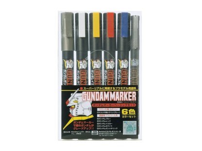 GUNZE Mr.Hobby GMS-105 Gundam Marker Basic 6 Color Set