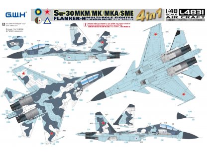 GWH 1/48  Su-30 MKM/MK/MKA/SME Flanker-H Multi-Role Fighter