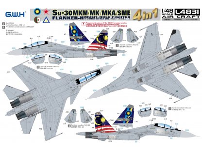 GWH 1/48  Su-30 MKM/MK/MKA/SME Flanker-H Multi-Role Fighter