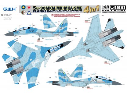 GWH 1/48  Su-30 MKM/MK/MKA/SME Flanker-H Multi-Role Fighter