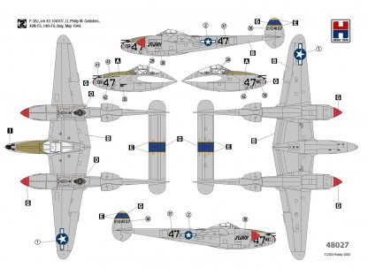 H2000 1/48 P-38J Lightning ETO 1944