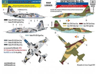 HAD DECALS 1/48 Decal Destroyed Su-25s 'WAR LOSSES'