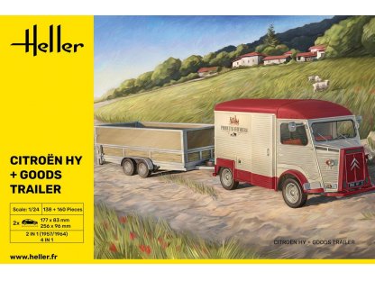 HELLER 1/24 50331 Citroen HY + Goods Trailer