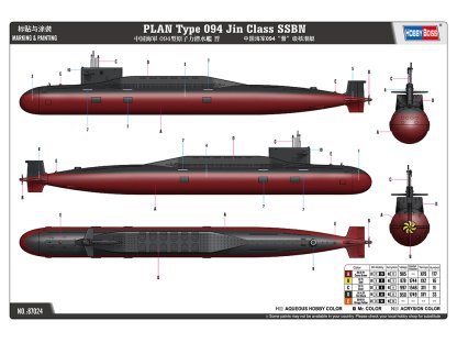 HOBBYBOSS 1/700 PLAN Type 094 Jin Class SSBN