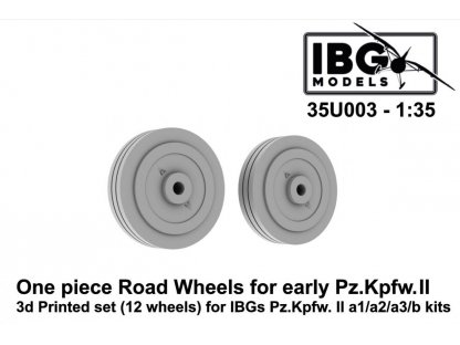 IBG 1/35 One Piece Road Wheels for Early Pz.Kpfw. II 3D Printed Set (12 Wheels) for IBG Pz. II