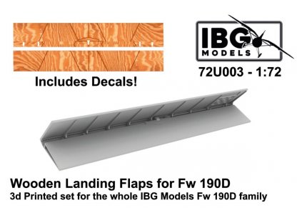 IBG 1/72 72U003 Wooden Landing Flaps for Fw 190D 3D Printed Set for The Whole IBG Fw 190D Family