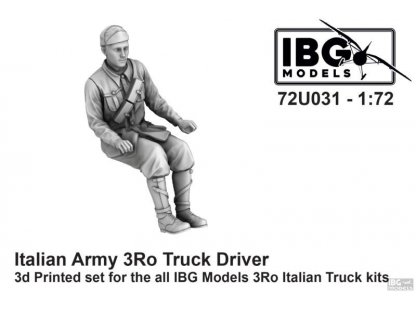 IBG 1/72 72U031 Italian Army 3Ro Truck Driver 3D Printed Set for all IBG 3Ro Italian Truck Kits