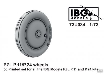 IBG 1/72 72U034 PZL P.11/P.24 Wheels 3D Printed Set for all IBG PZL P.11 and P.24 Kits