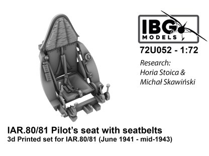 IBG 1/72 IAR.80/81 Pilot's seat w/ seatbelts (1941-43)