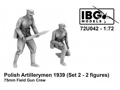 IBG 72U042 1/72 Polish Artillerymen 1939 (Set 2 - 2 Figures) 75 mm Field Gun Crew