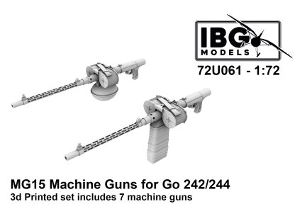 IBG 72U061 1/72 MG15 Machine Guns for Go 242/244 3D Printed Set (7 Machine Guns)