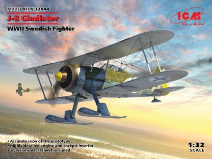 ICM 1/32 J-8 Gladiator Swedish WWII Fighter 3x camo