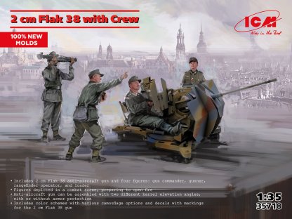 ICM 1/35 35718 2cm Flak 38 with crew (4 fig.)