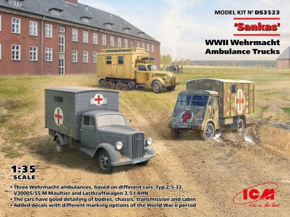 ICM 1/35 DS3523 Sankas WWII Wehrmacht Ambulance Truck