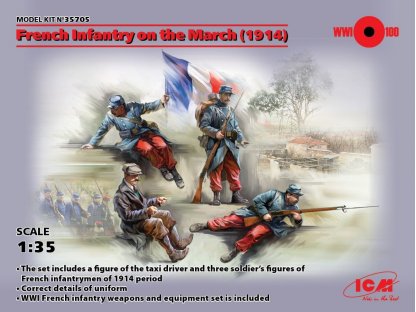 ICM 1/35 French Infantry on the March, 1914 (4 fig.)