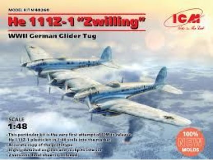 ICM 1/48 1/48 He 111Z-1 Zwilling German WWII Glider Tug