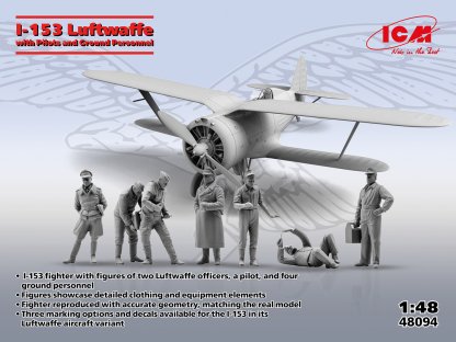 ICM 1/48 I-153 Luftwaffe w/ Pilots & Ground Pesonnel