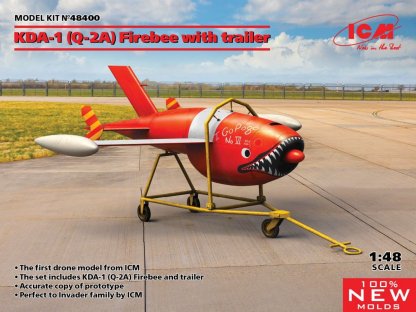ICM 1/48 Q-2A (KDA-1) Firebee with trailer (1 airplane and trailer)
