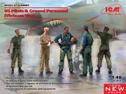 ICM 1/48 US Pilots+Ground Personel Vietnam War 5 fig.