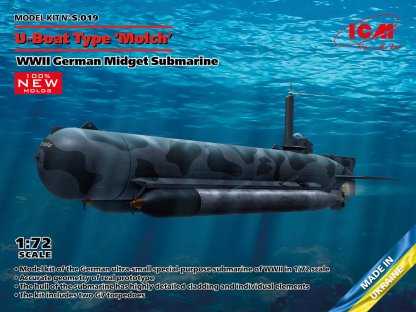 ICM 1/72 U-Boat Type Molch WWII German Midget Submarine