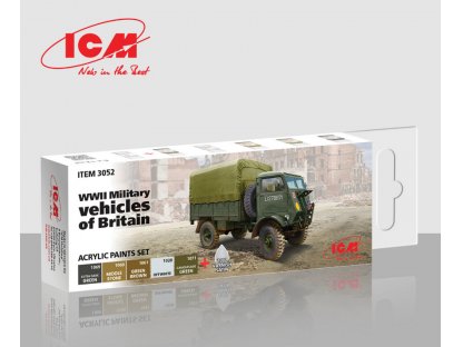 ICM 3052 Acrylic Paints Set WWII Military Vehicles of Britain