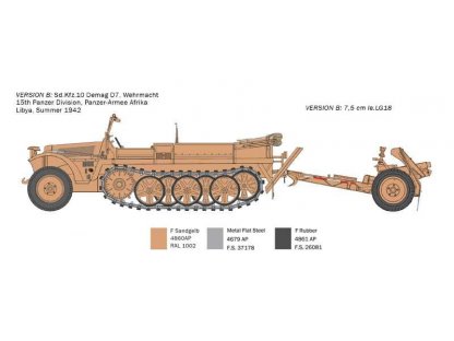 ITALERI 1/35 Sd. Kfz. 10 Demag with Le. IG18 and Crew (1:35)