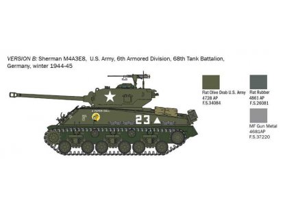 ITALERI 1/56 M4A3E8 Sherman "Fury