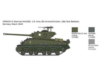 ITALERI 1/56 M4A3E8 Sherman "Fury