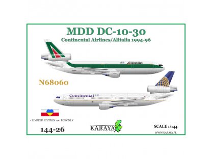 KARAYA 1/144 MDD DC-10-30 Continental Airlines/Alitalia 1994-96