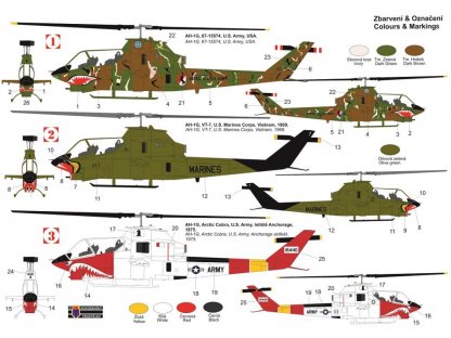 KOVOZÁVODY 1/72 AH-1G Huey Cobra Special Markings 3x camo