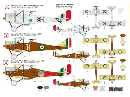 KOVOZÁVODY 1/72 Ansaldo SVA 10 Italian Eagles 3x camo