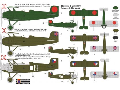 KOVOZÁVODY 1/72 Avia Ba.33 Metal Prop. 3x camo