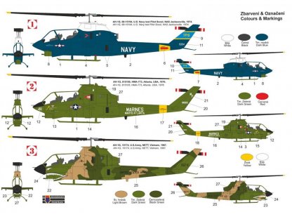 KOVOZÁVODY 1/72 Bell AH-1G Huey Cobra Late 3x camo