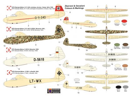 KOVOZÁVODY 1/72 DFS Olympia In German Sky 4x camo