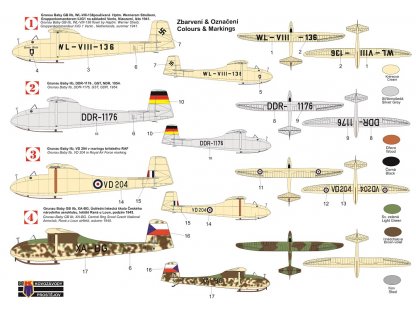 KOVOZÁVODY 1/72 Grunau BABY IIb 4x camo