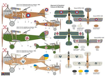 KOVOZÁVODY 1/72 LVG C.VI "In other service" 3x camo