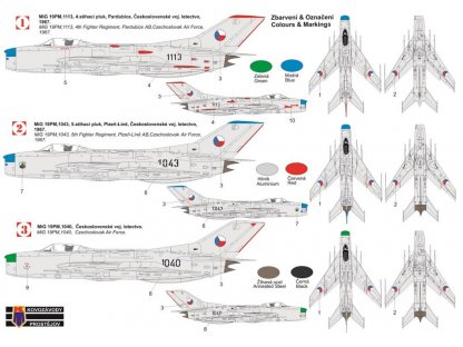 KOVOZÁVODY 1/72 MiG-19PM Czechoslovak AF 3x camo