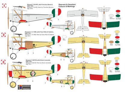 KOVOZÁVODY 1/72 Nieuport Ni-11 Bébé Italian Aces 3x camo