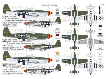 KOVOZÁVODY 1/72 P-51D-5 Mustang 357th FG 3x camo