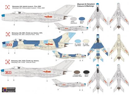 KOVOZÁVODY 1/72 Shenyang J-6A 3x camo