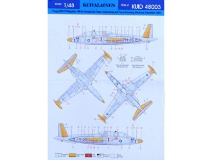 KUIVALAINEN 1/48 Decals Fouga CM.170 Magister Finnish A.F.