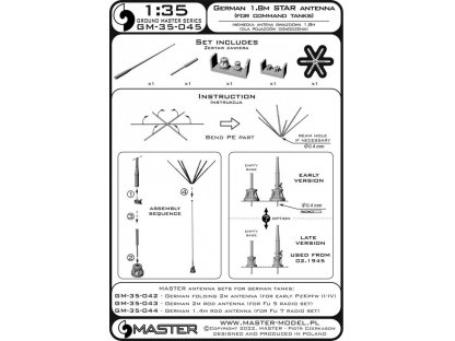 MASTER_PL 1/35 German WWII 1,8m star antenna (command tanks)