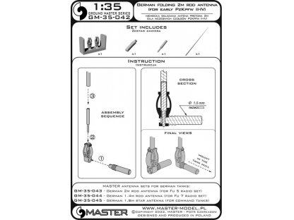 MASTER_PL 1/35 German WWII folding 2m rod antenna (1 pc.)