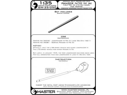 MASTER_PL 1/35 Pz.IV/70 (A) & (V) 7,5cm PaK 42 L/70 barrel